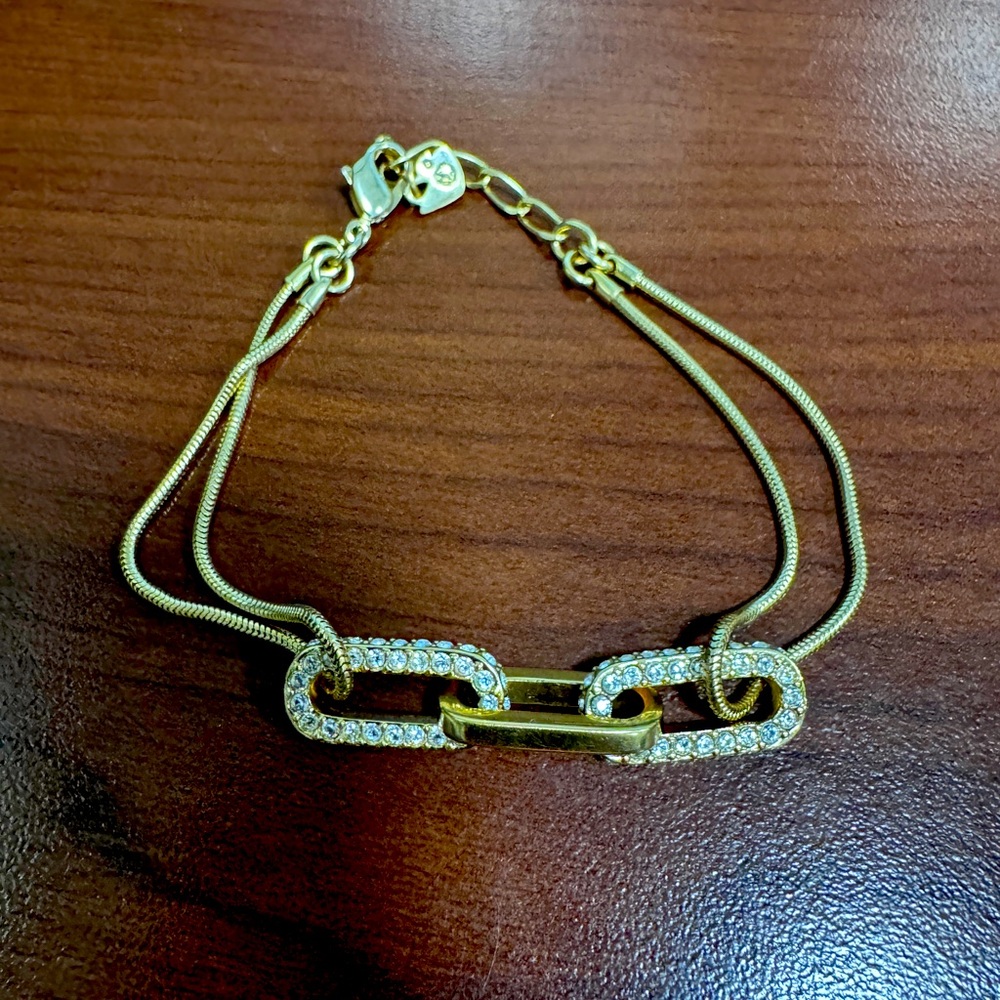 Swarovski  gold tone crystals chain bracelet